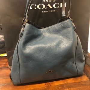 Coach Edie Shoulder Bag with Snakeskin Detail